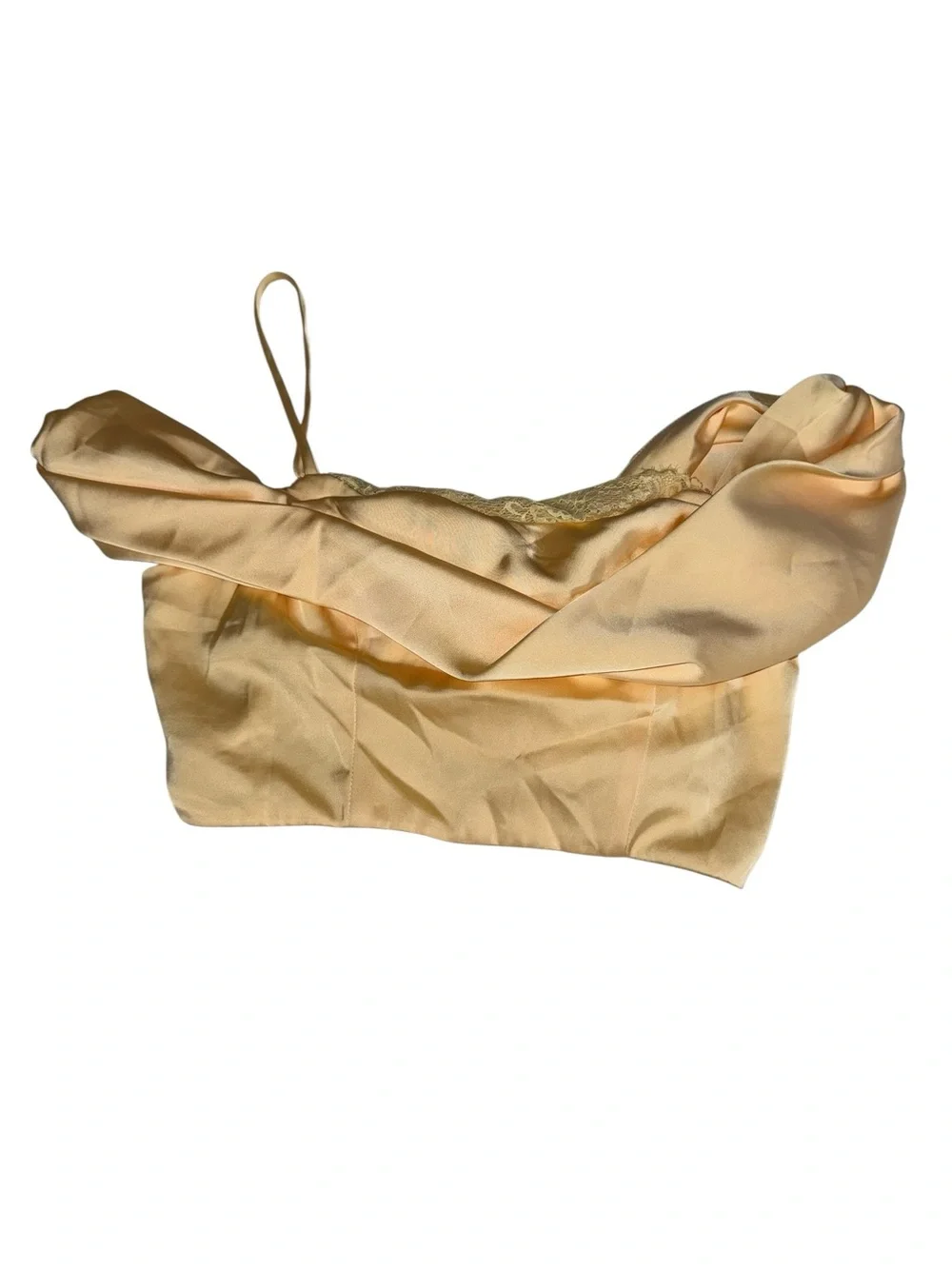 Petal & Pup Yellow Marylin Cold Shoulder Crop Top Medium - Picture 3 of 7